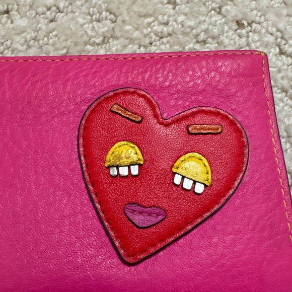 Tory Burch Perry Patchwork Hearts Card Case Zip Wallet ID - Picture 4 of 7